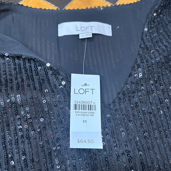 NWT LOFT size medium, sparkle blouse! Gorgeous, sparkly, perfect for holidays! - Picture 3 of 5